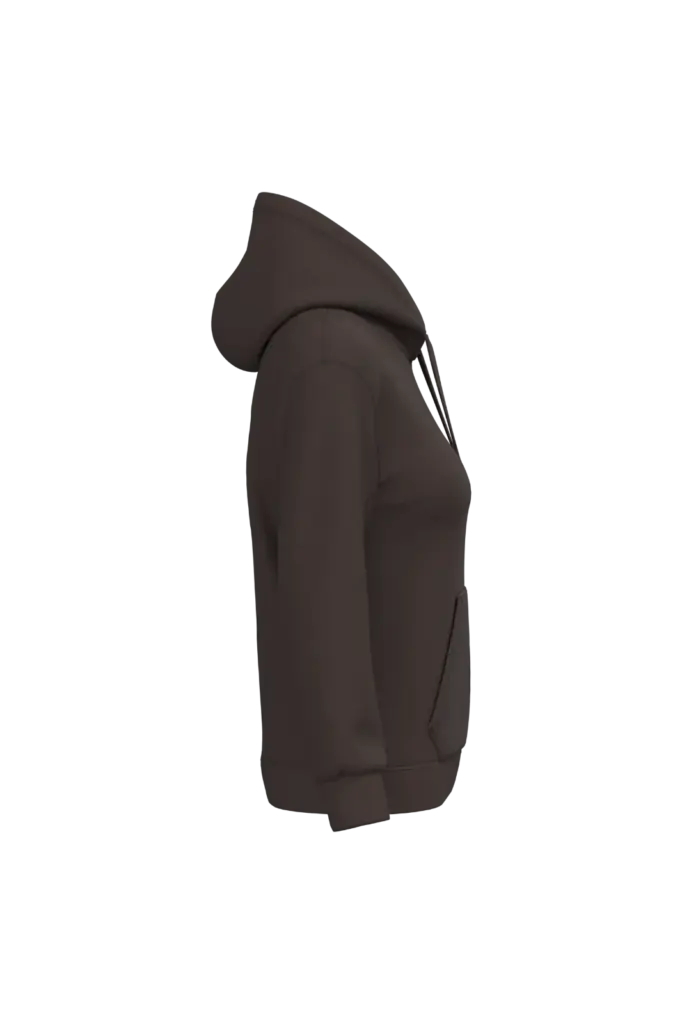 Eco damessweater met capuchon, chocolate — productfoto 19