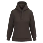 Eco damessweater met capuchon, chocolate — productfoto 20