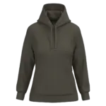 Eco damessweater met capuchon, dark khaki — productfoto 22