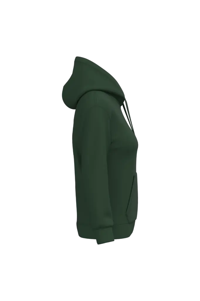 Eco damessweater met capuchon, forest green — productfoto 22