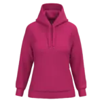 Eco damessweater met capuchon, fuchsia — productfoto 24