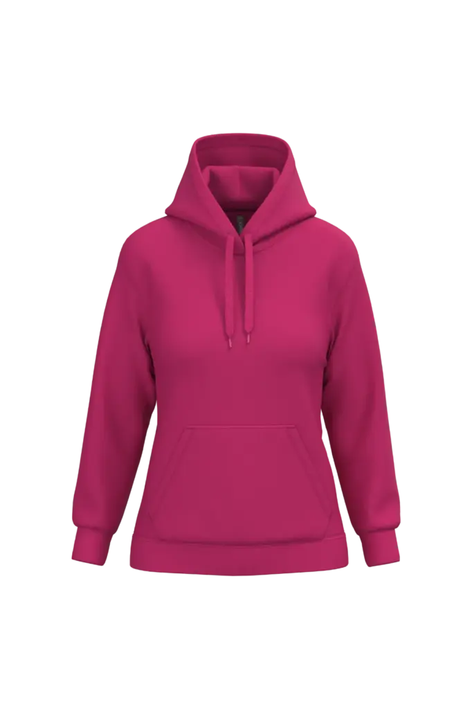 Eco damessweater met capuchon, fuchsia — productfoto 24