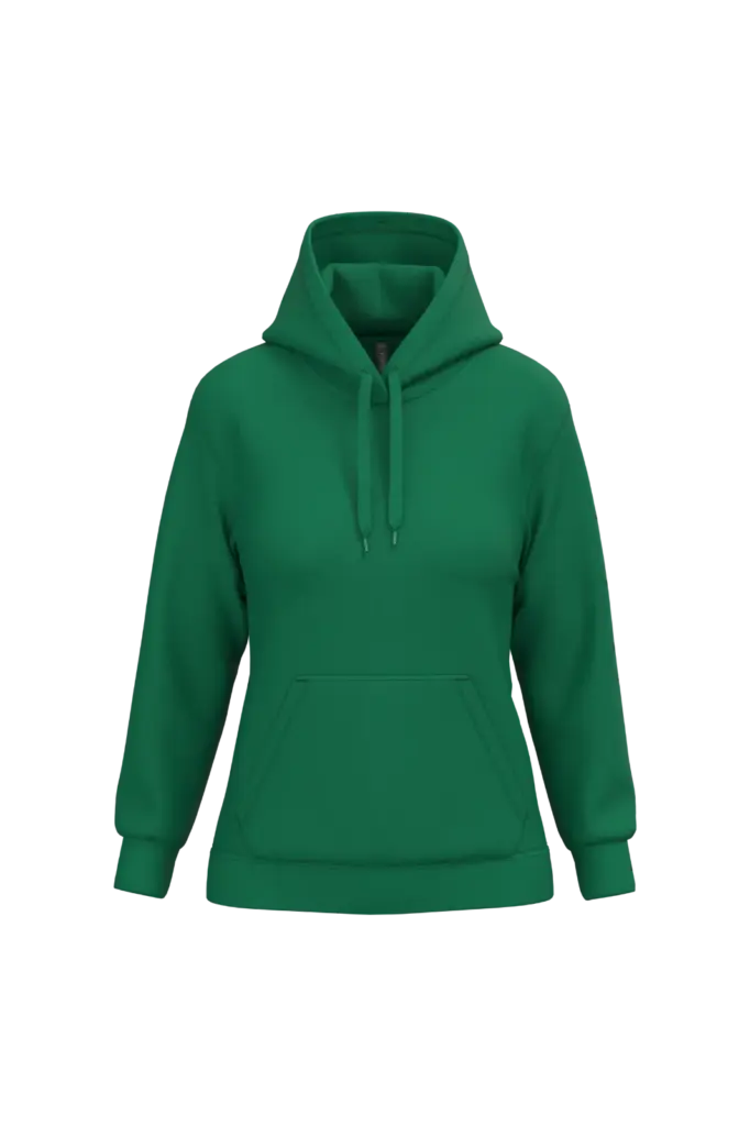 Eco damessweater met capuchon, kelly green — productfoto 25