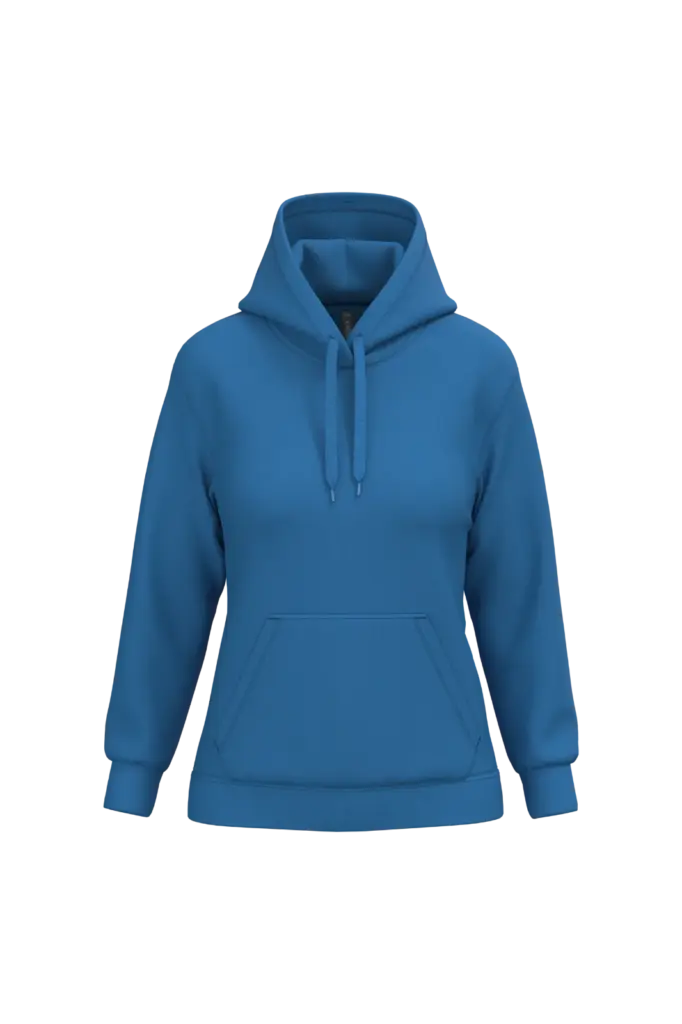 Eco damessweater met capuchon, light royal blue — productfoto 26