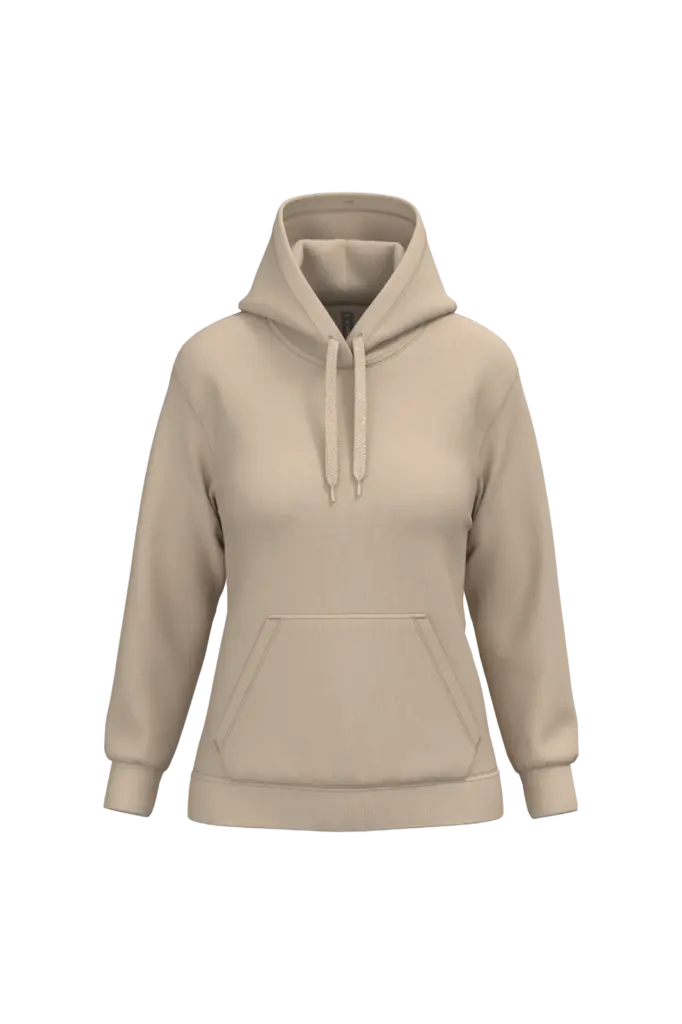 Eco damessweater met capuchon, light sand — productfoto 27
