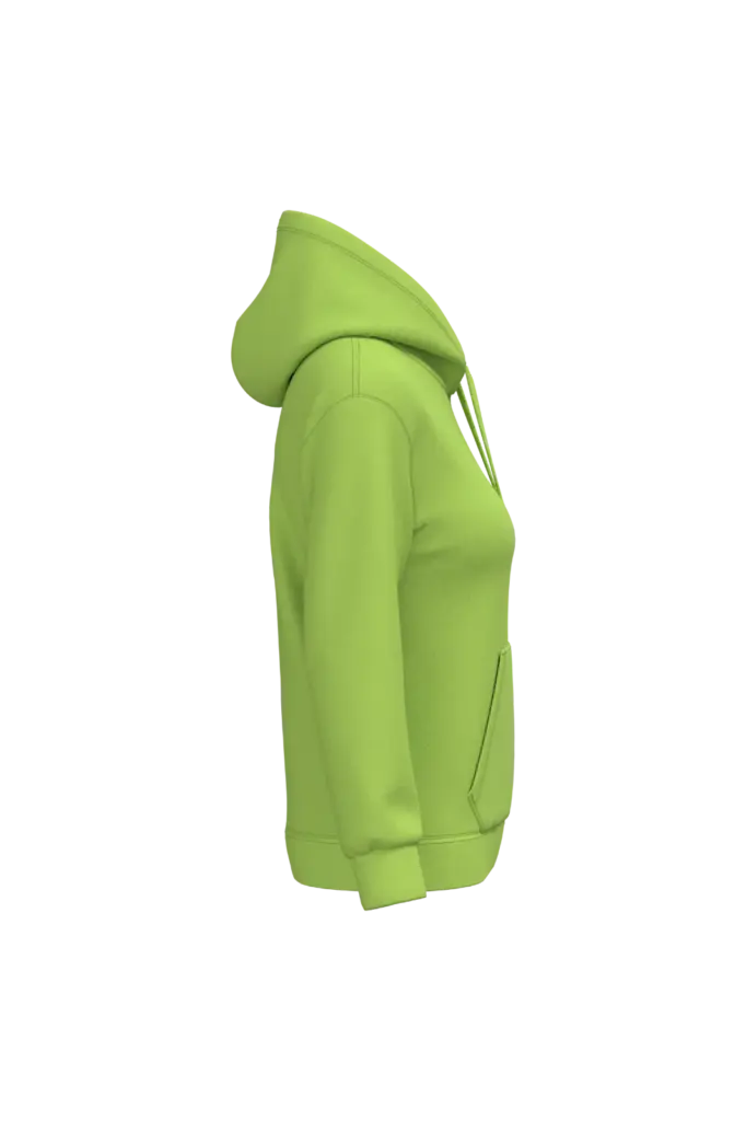 Eco damessweater met capuchon, lime — productfoto 27