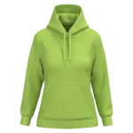 Eco damessweater met capuchon, lime — productfoto 28