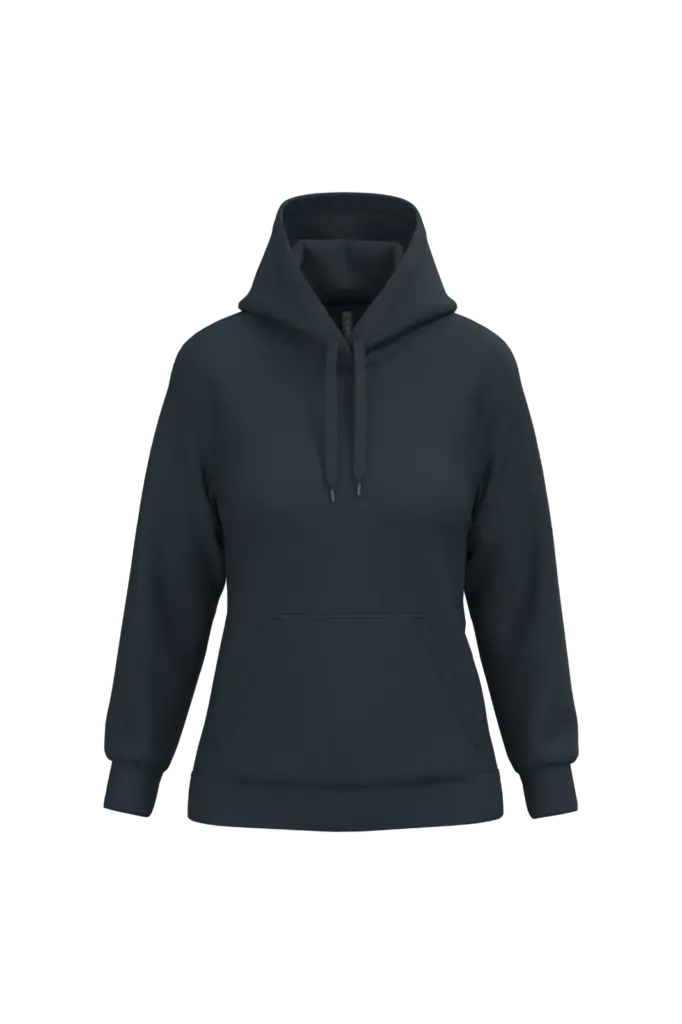 Eco damessweater met capuchon, navy — productfoto 29