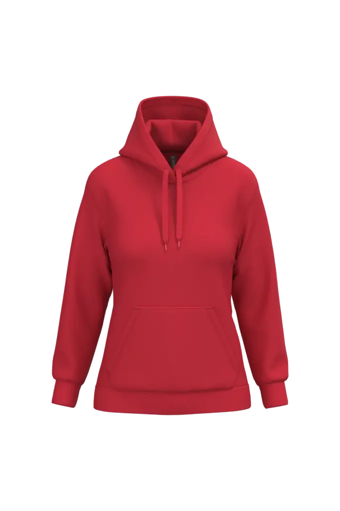 Eco damessweater met capuchon, red — productfoto 33