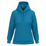 Eco damessweater met capuchon, tropical blue — productfoto 36