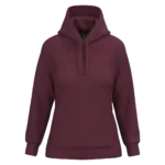 Eco damessweater met capuchon, wine — productfoto 38