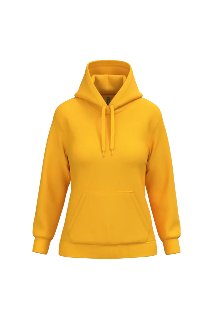 Eco damessweater met capuchon, yellow — productfoto 39