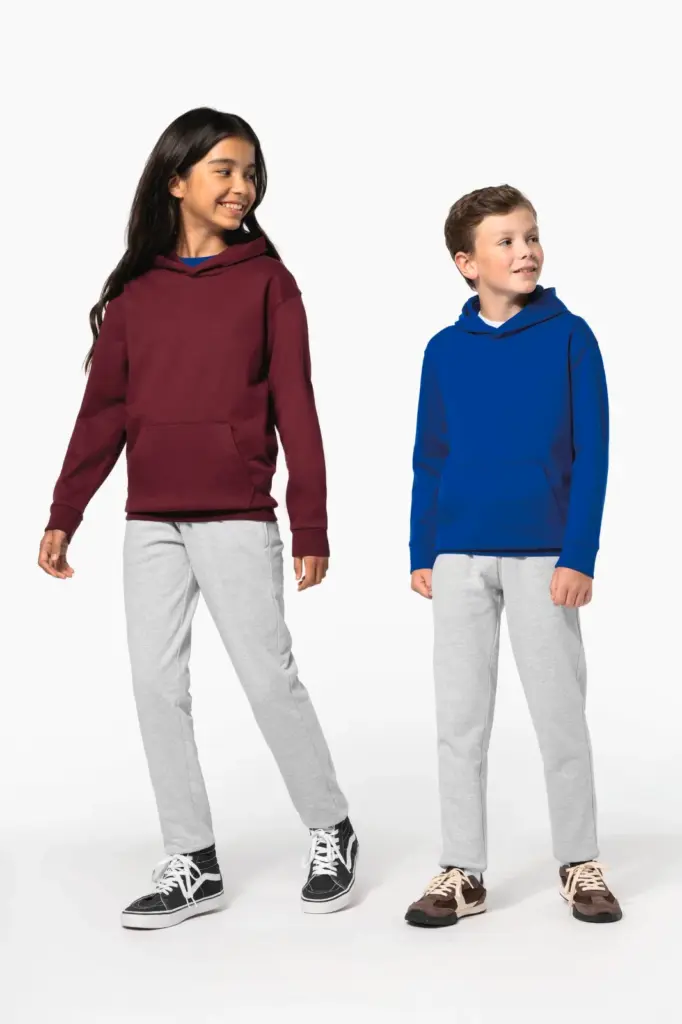 K477-8_2026 - Hidalgo-werbeartikel Kindersweater met capuchon — productfoto 3