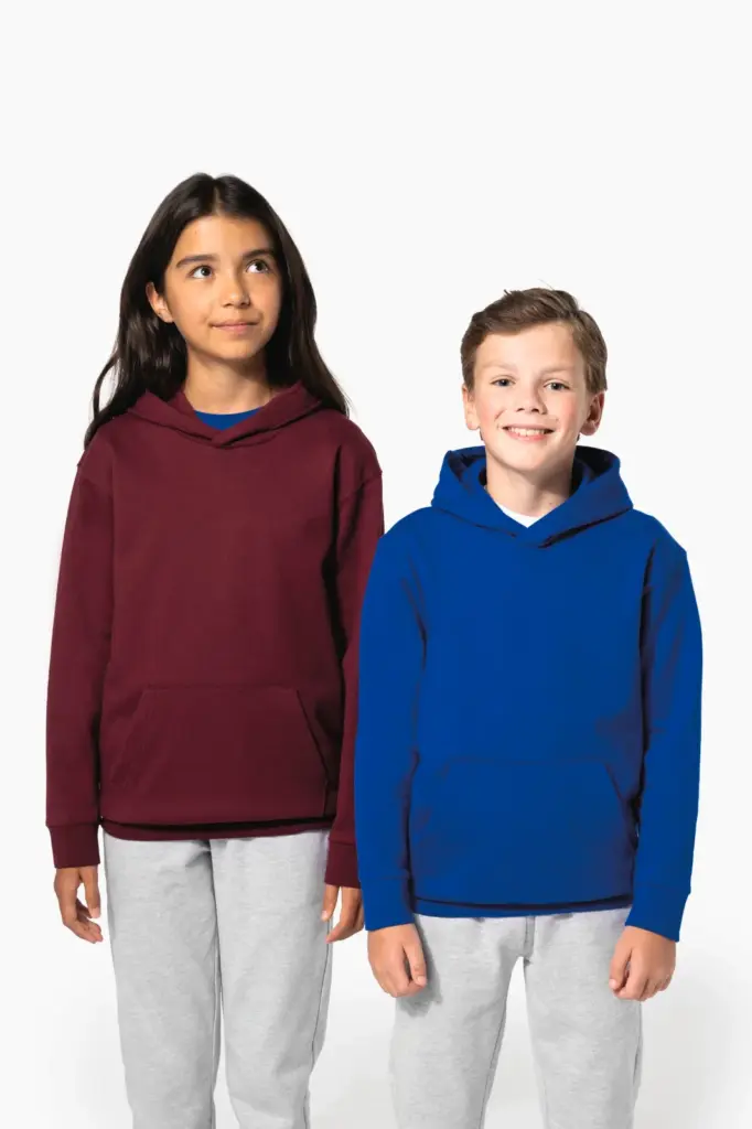 K477-9_2026 - Hidalgo-werbeartikel Kindersweater met capuchon — productfoto 4