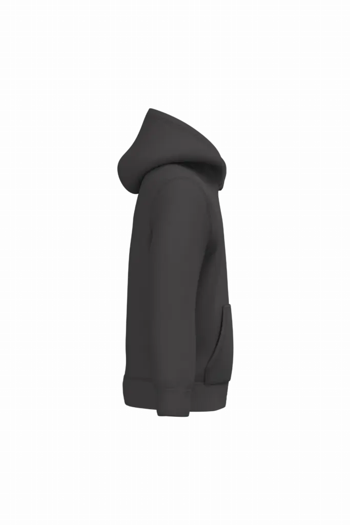 PS_K477-S_DARKGREY - Hidalgo-werbeartikel Kindersweater met capuchon, dark grey — productfoto 14