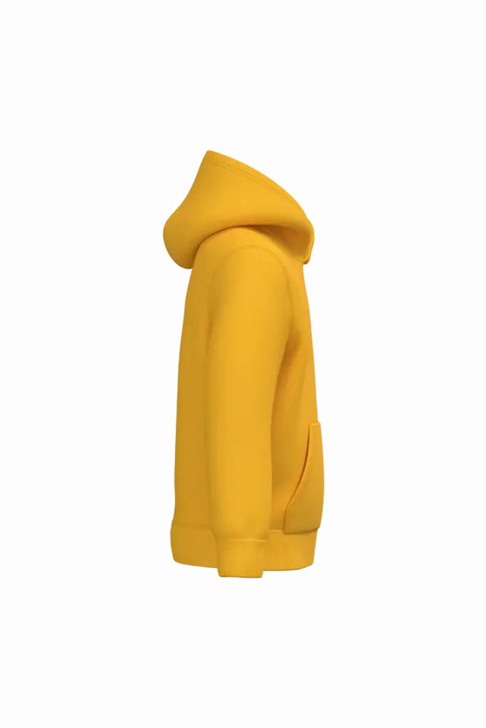 PS_K477-S_YELLOW - Hidalgo-werbeartikel Kindersweater met capuchon, yellow — productfoto 25