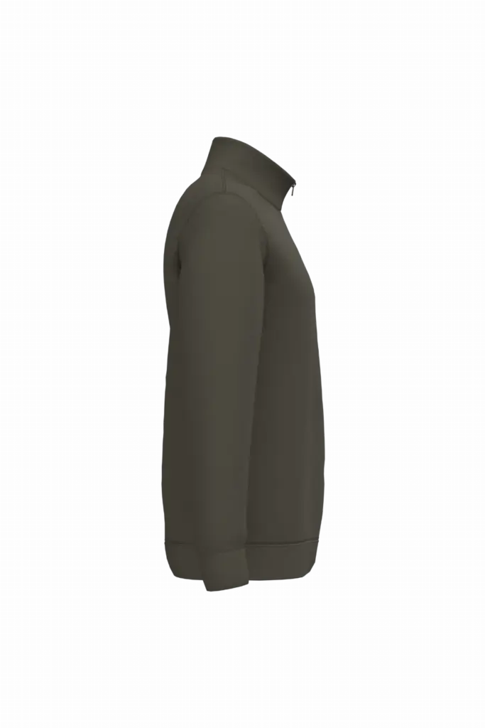 Sweater met ritskraag, dark khaki — productfoto 8
