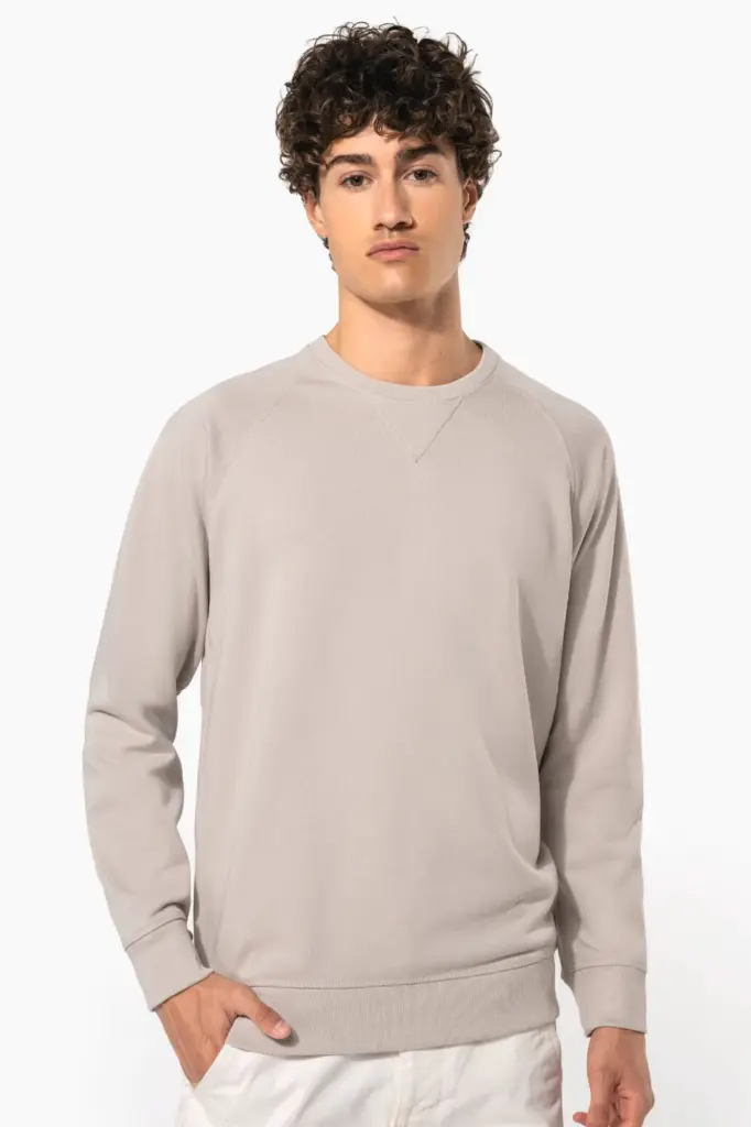 Herensweater BIO ronde hals raglanmouwen