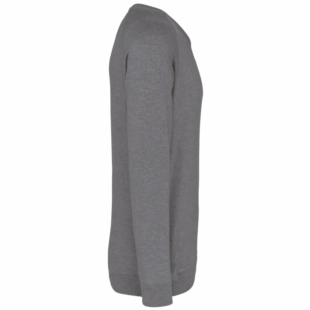 Herensweater BIO ronde hals raglanmouwen, grey heather — productfoto 8