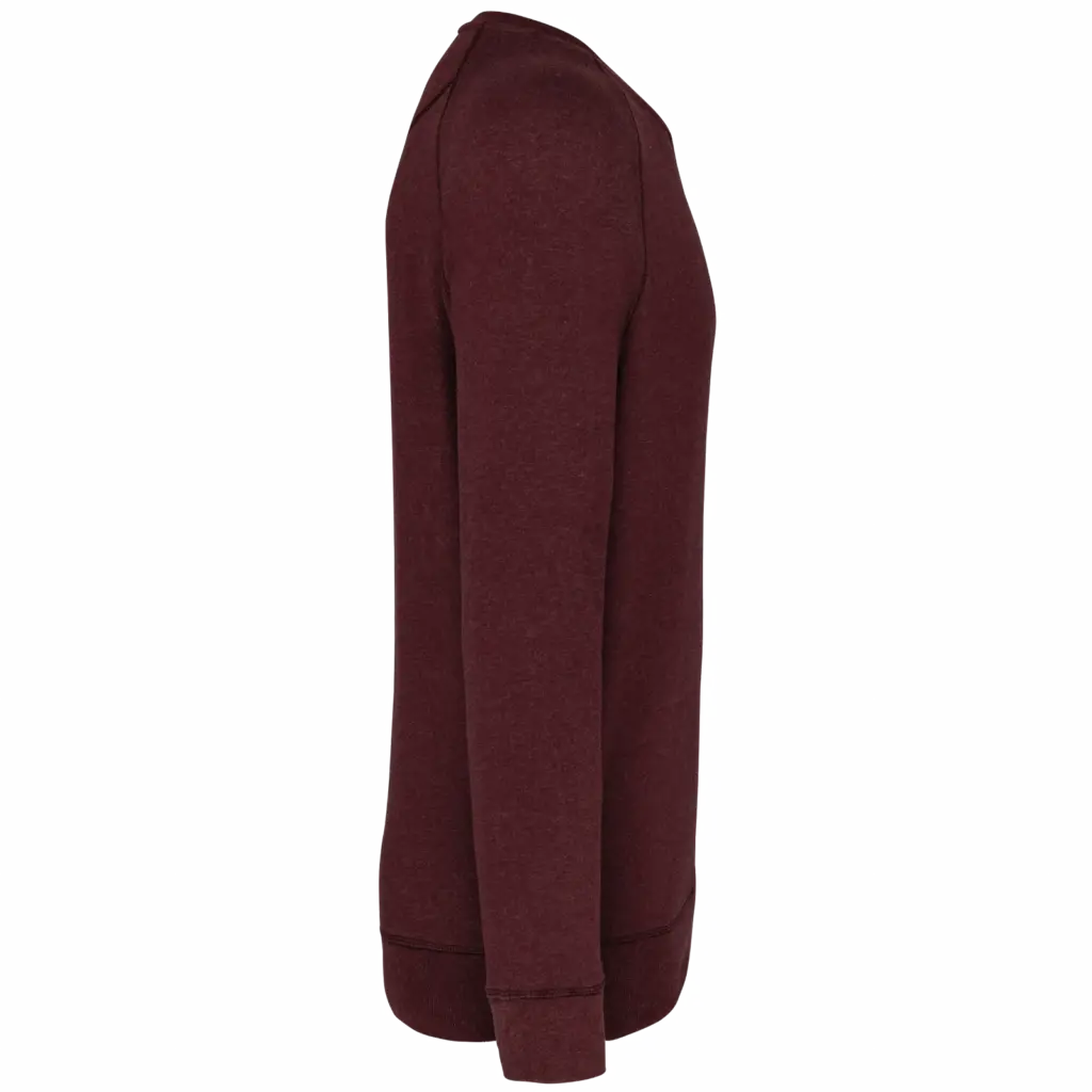 Herensweater BIO ronde hals raglanmouwen, wine heather — productfoto 17