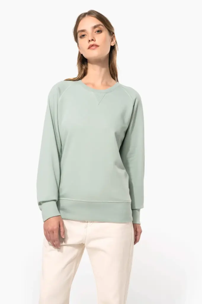 Damessweater BIO ronde hals raglanmouwen