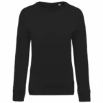 Damessweater BIO ronde hals raglanmouwen, black — productfoto 6