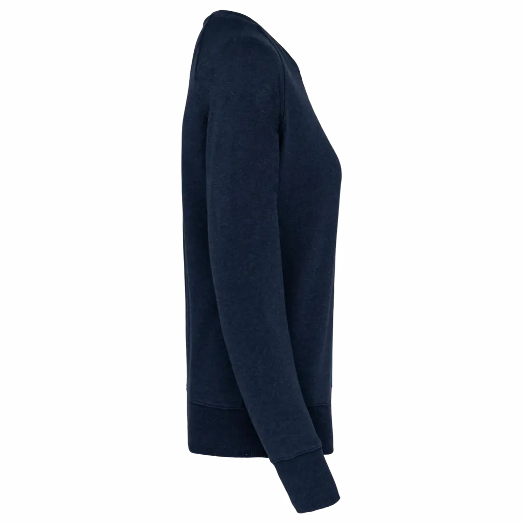 Damessweater BIO ronde hals raglanmouwen, french navy heather — productfoto 7