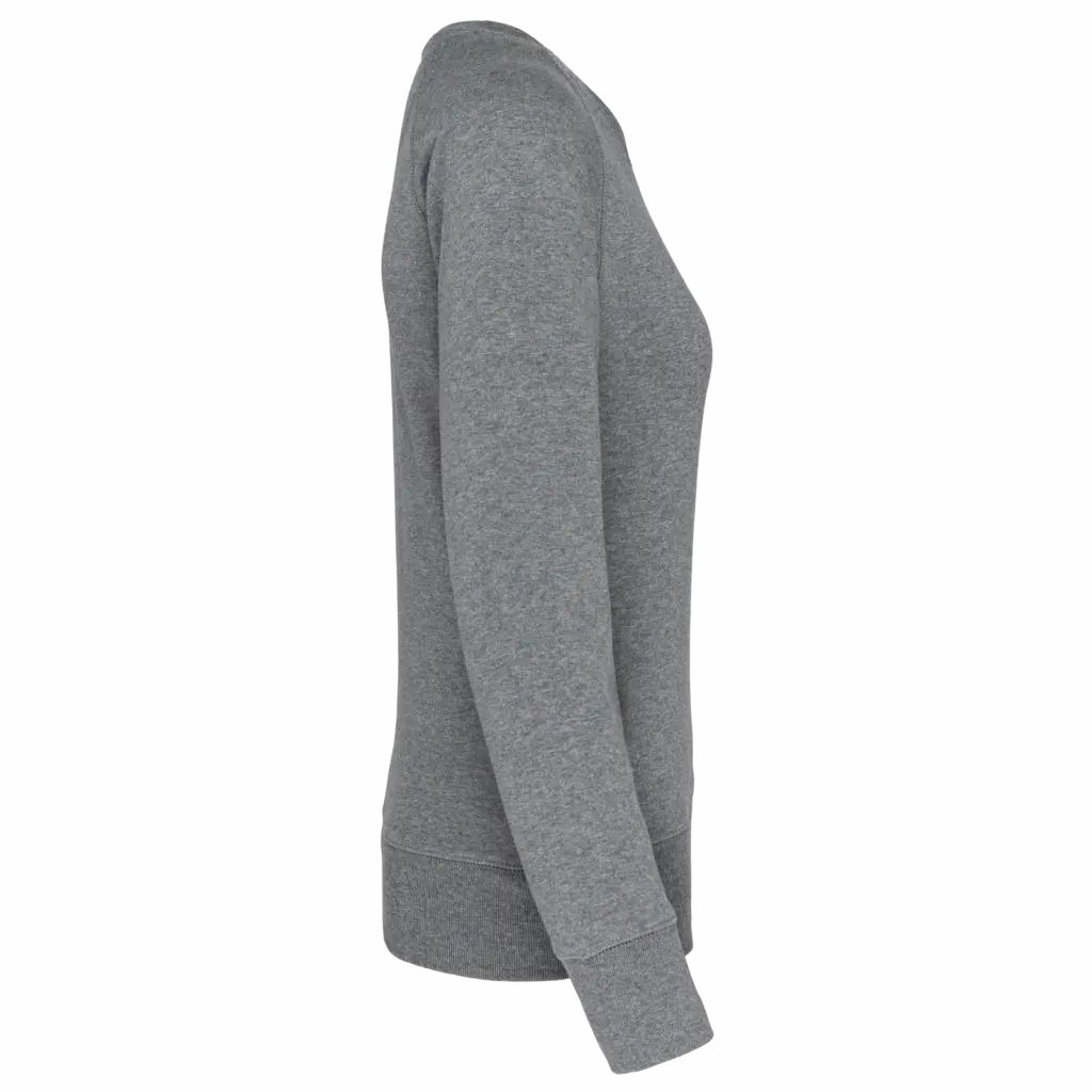 Damessweater BIO ronde hals raglanmouwen, grey heather — productfoto 8