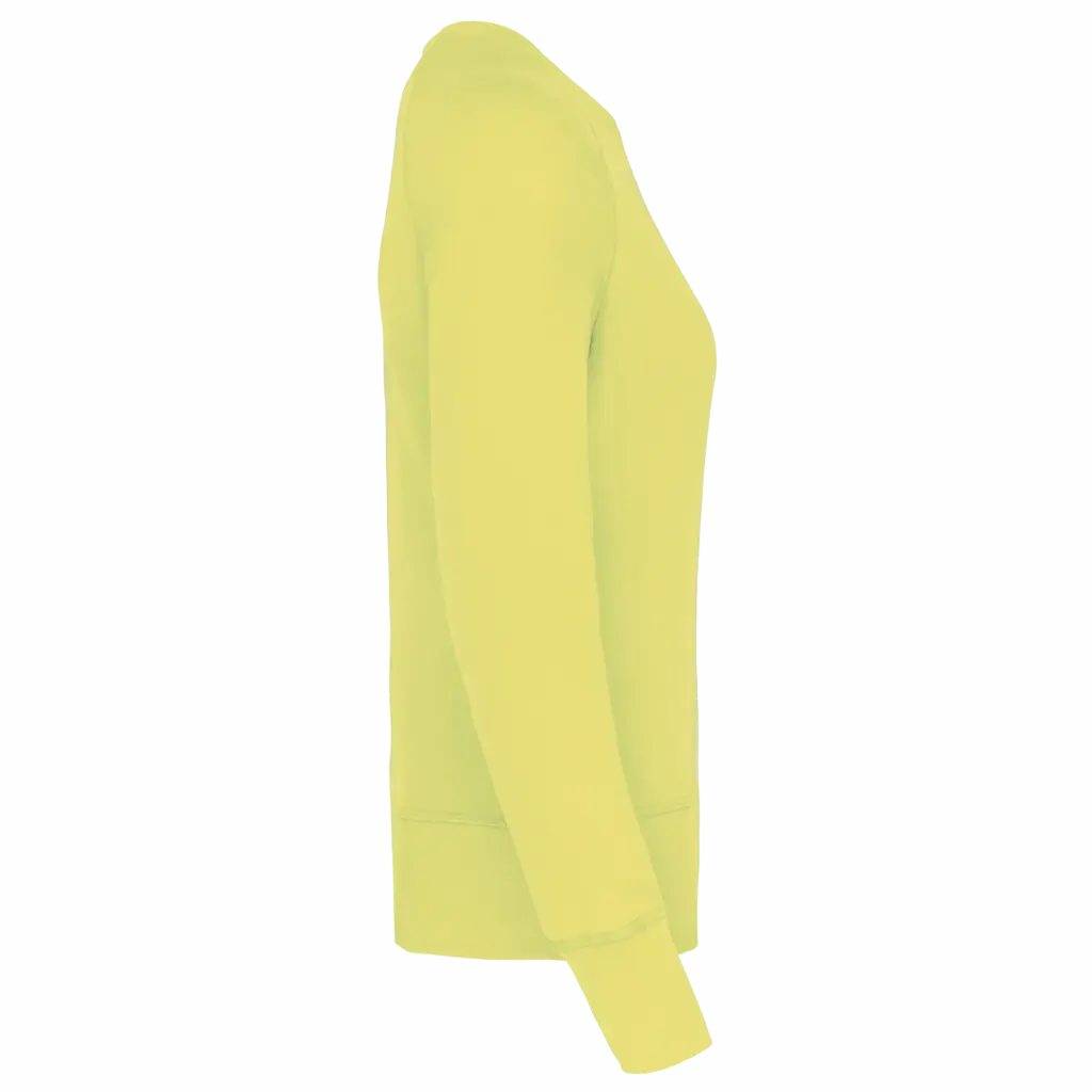 Damessweater BIO ronde hals raglanmouwen, lemon yellow — productfoto 9