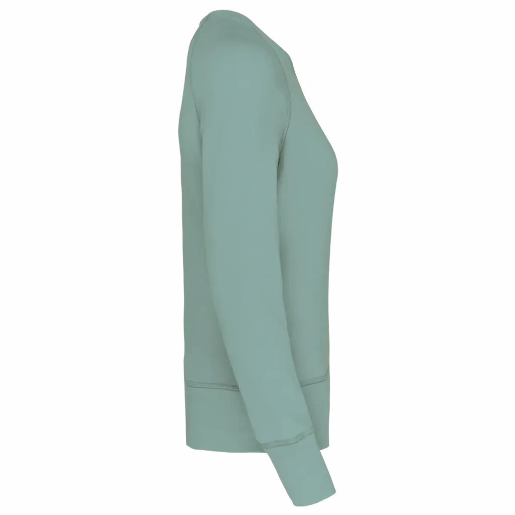 Damessweater BIO ronde hals raglanmouwen, sage — productfoto 14