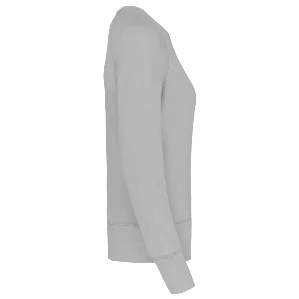 Damessweater BIO ronde hals raglanmouwen, snow grey — productfoto 15