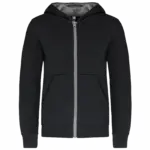 Kindersweatvest met capuchon, black / fine grey — productfoto 6