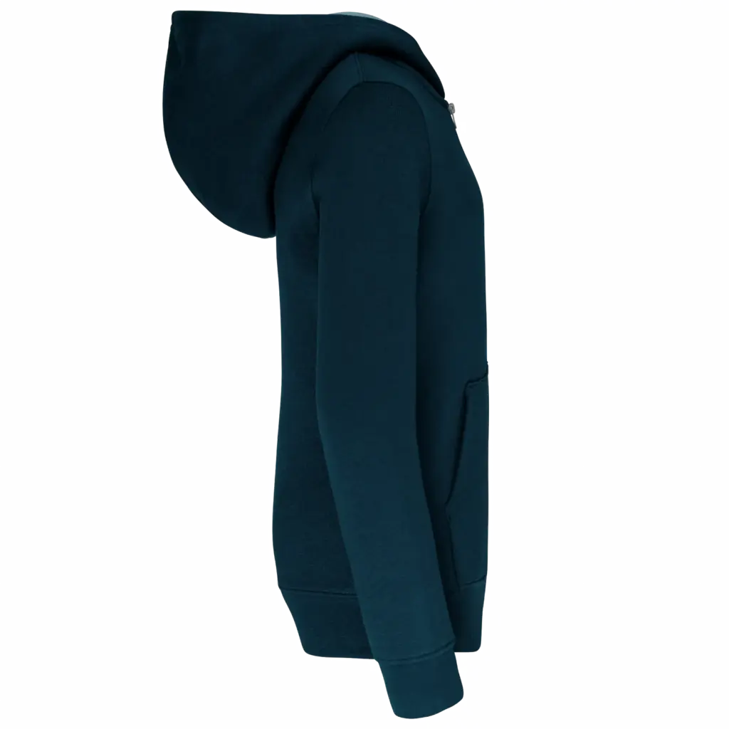 PS_K486-S_NAVY-FINEGREY - Hidalgo-werbeartikel Kindersweatvest met capuchon, navy / fine grey — productfoto 8