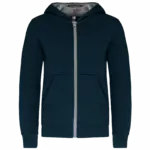 Kinder Sweatjacke K486 bedrucken Fleece Kontrast 6-14 Jahre — Produktfoto 9