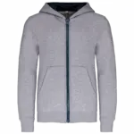 Kinder Sweatjacke K486 bedrucken Fleece Kontrast 6-14 Jahre — Produktfoto 10