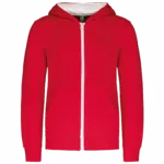 Kinder Sweatjacke K486 bedrucken Fleece Kontrast 6-14 Jahre — Produktfoto 11