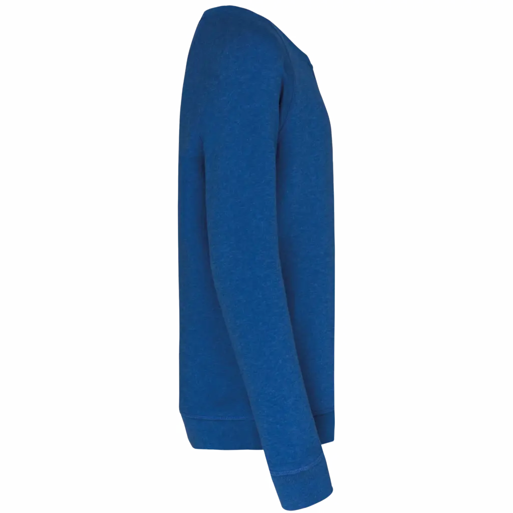 Sweater bio raglanmouwen kids, ocean blue heather — productfoto 2