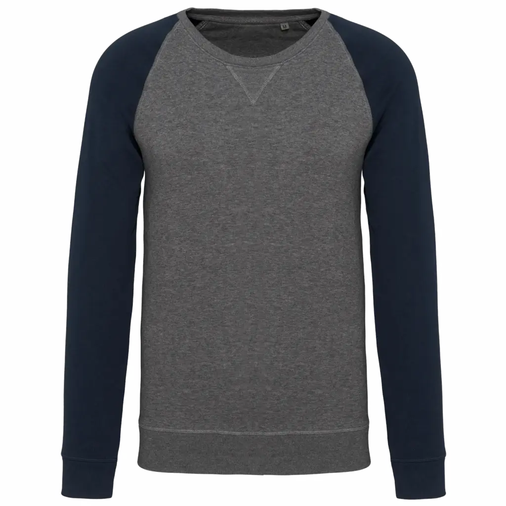 Herren Sweatshirt bedrucken K491 Bio Raglan Zweifarbig S-3XL — Produktfoto 8