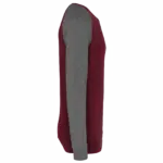 PS_K491-S_WINEHEATHER-GREYHEATHER - Hidalgo-werbeartikel Tweekleurige herensweater BIO French Terry ronde hals raglanmouwen, wine heather / grey heather — productfoto 8