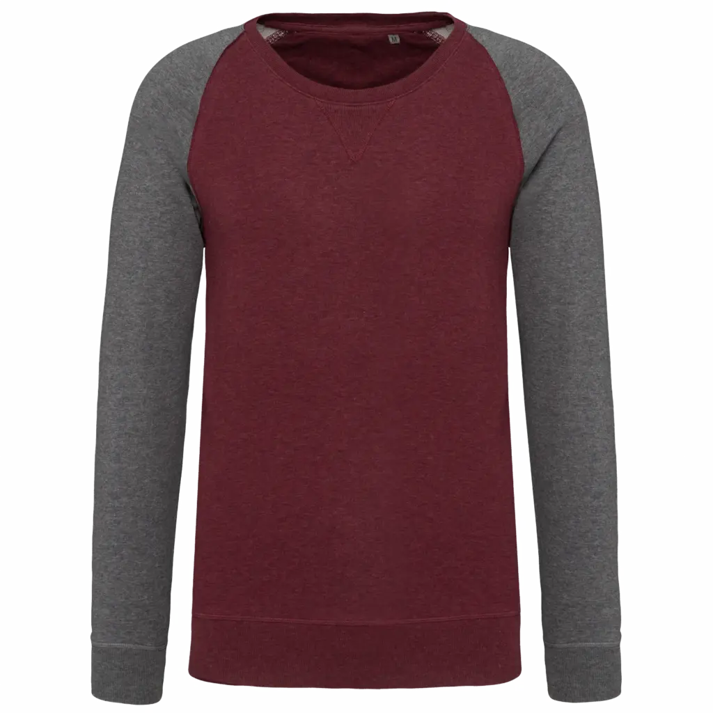Herren Sweatshirt bedrucken K491 Bio Raglan Zweifarbig S-3XL — Produktfoto 9