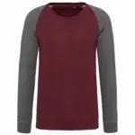 Herren Sweatshirt bedrucken K491 Bio Raglan Zweifarbig S-3XL — Produktfoto 9
