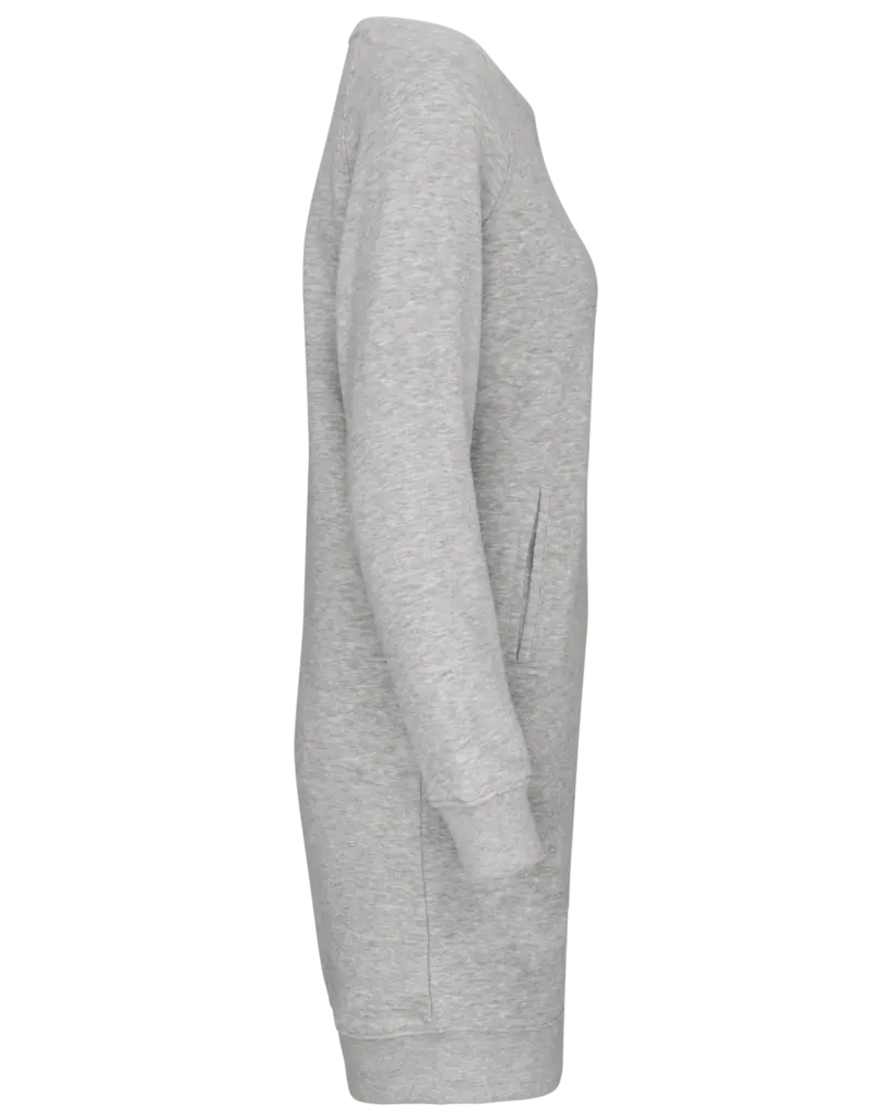 Bio fleece lounge jurk, light grey heather — productfoto 5