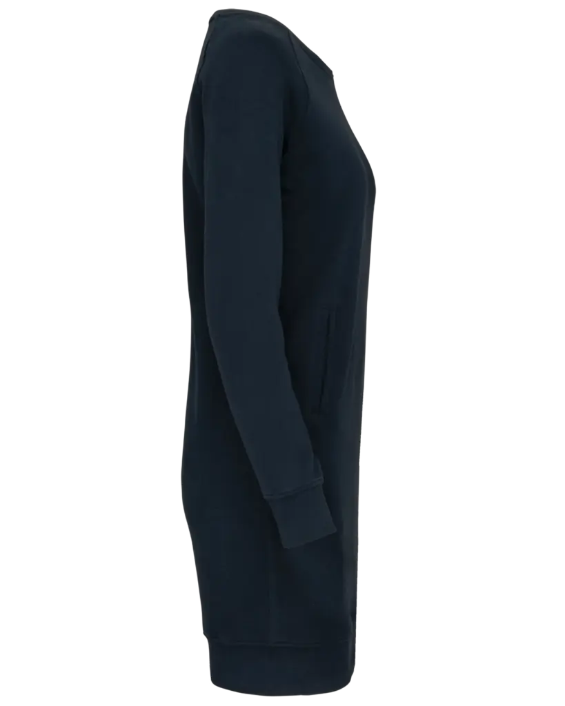 Bio fleece lounge jurk, navy — productfoto 6