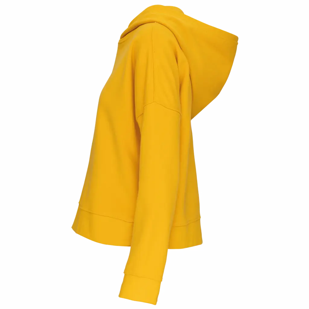 Bio lounge damessweater met capuchon, mellow yellow — productfoto 2