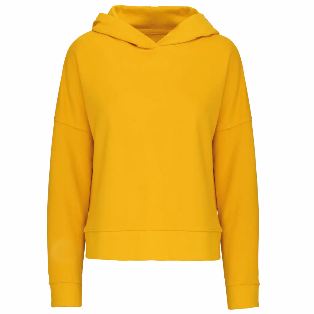 Bio lounge damessweater met capuchon, mellow yellow — productfoto 5
