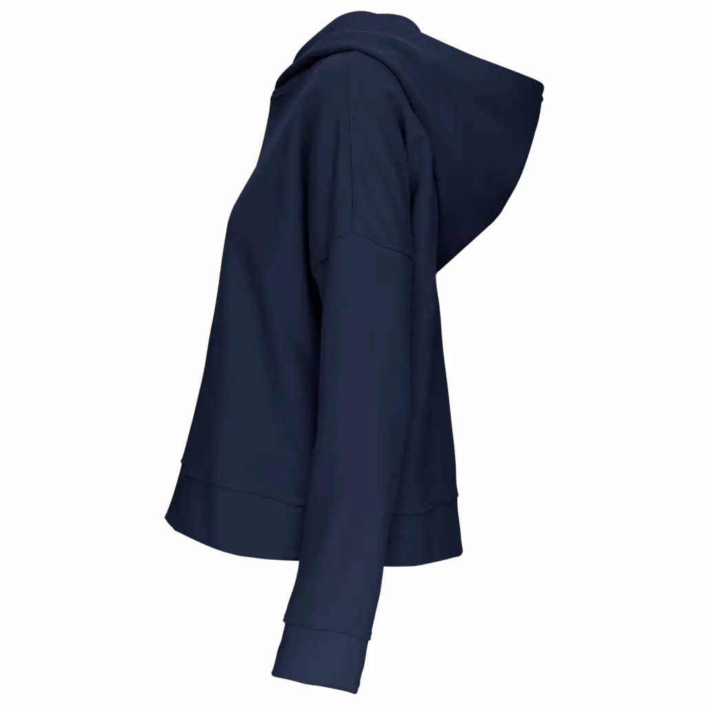 Bio lounge damessweater met capuchon, navy — productfoto 3