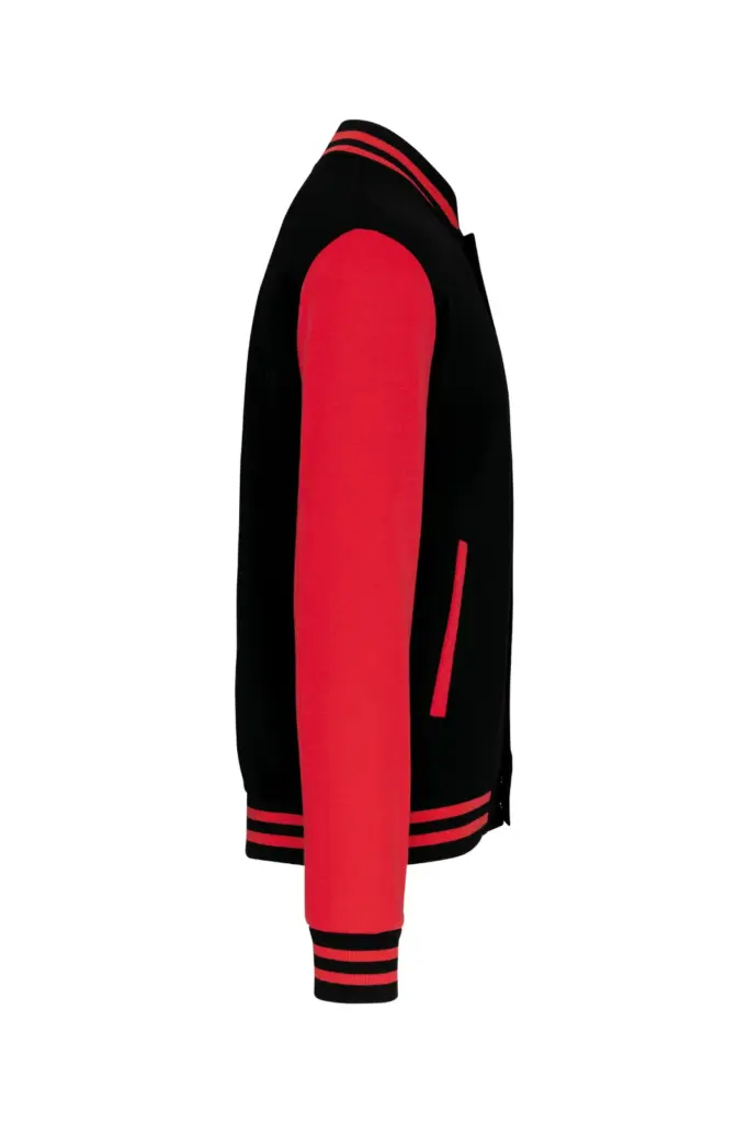 PS_K497-S_BLACK-RED - Hidalgo-werbeartikel College jacket unisex, black / red — productfoto 5