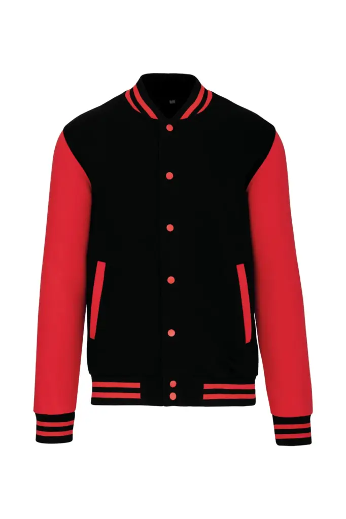 College Jacket K497 Bedrucken Unisex Fleece Kontrast XS-3XL — Produktfoto 6