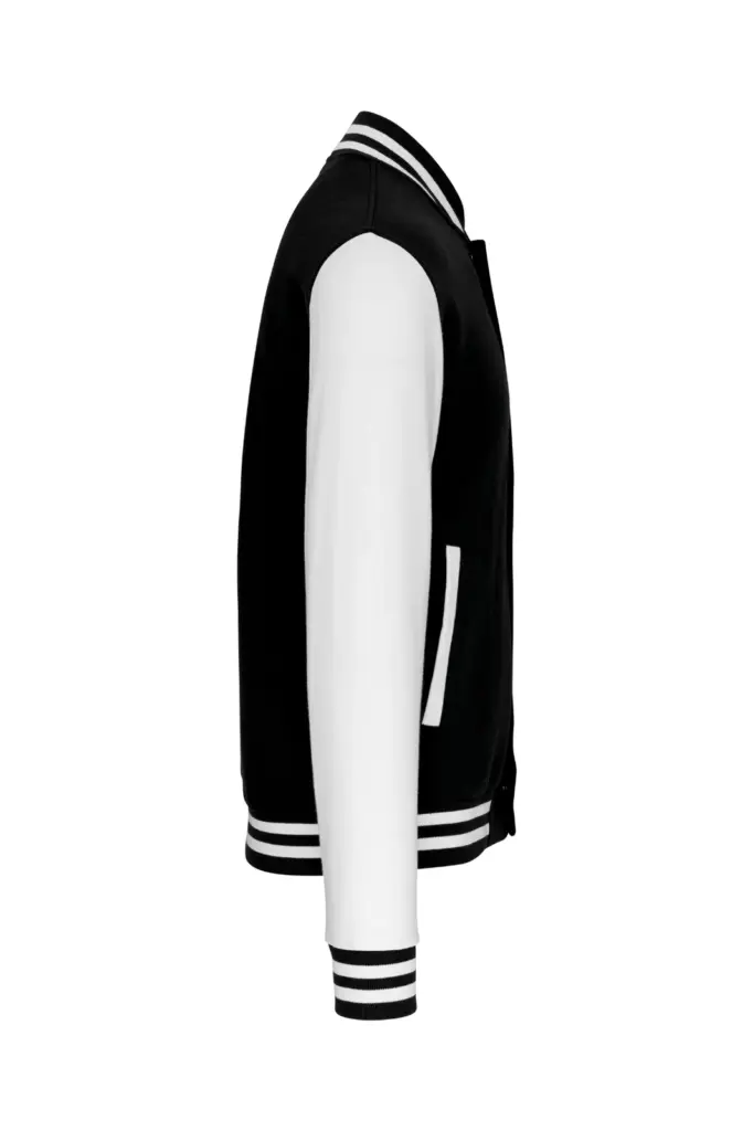 PS_K497-S_BLACK-WHITE - Hidalgo-werbeartikel College jacket unisex, black/white — productfoto 6