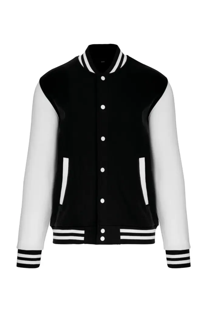 College Jacket K497 Bedrucken Unisex Fleece Kontrast XS-3XL — Produktfoto 7